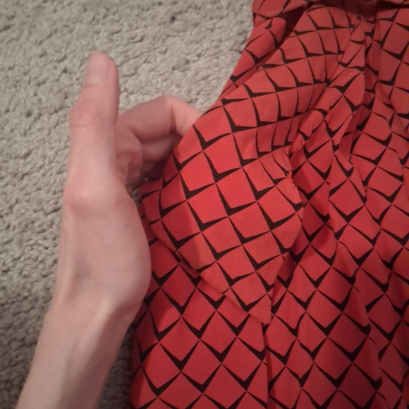 1940s Original Red A LINE swing Dress Has Flaws - Picture 4 of 5